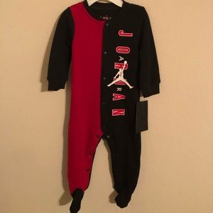 Nike® Jordan® Size 9M Half Court Footed Coverall in Red/Black